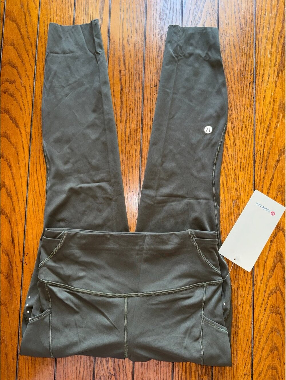 Lululemon Fast & Free High Rise 25” With Pockets Dark Olive Size 6 NWT